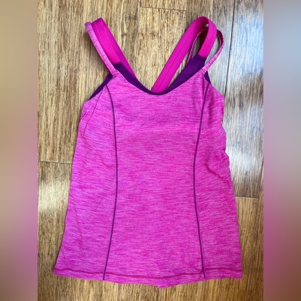 Pink purple lululemon tank w shelf bra Size 4 (1141)